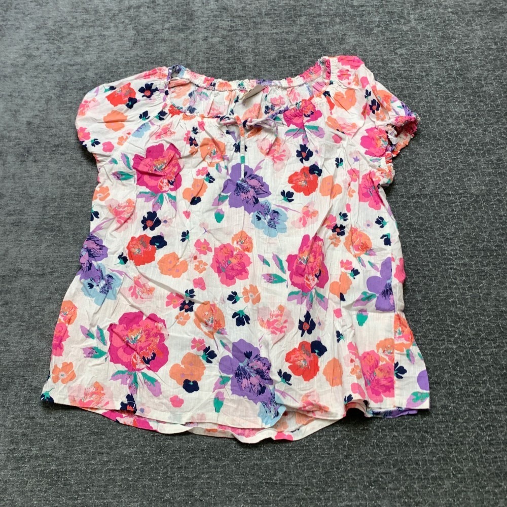 St. John's Bay Quality Apparel Blouse Top Womens Large Multicolor Cotton Floral